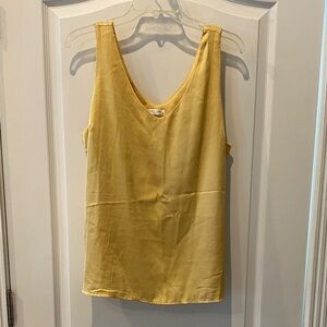 Yellow Sleeveless Satin Blouse